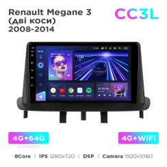 Radio samochodowe Teyes CC3L 4+64 Gb Renault Megane 3 2008-2014 9"