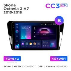 Radio samochodowe Teyes CC3 2k 4+64 Gb Skoda Octavia 3 A7 2013-2018 (B) 10"