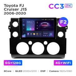Radio samochodowe Teyes CC3 2k 6+128 Gb Toyota FJ Cruiser J15 2006-2020 (F2) 9"