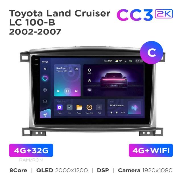 Radio samochodowe Teyes CC3 2k 4+32 Gb Toyota Land Cruiser LC 100-B 2002-2007 (C) 10"