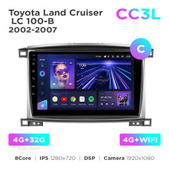 Radio samochodowe do Toyota Land Cruiser LC 100-B 2002-2007 (C) Teyes CC3L 4+32 Gb 10"
