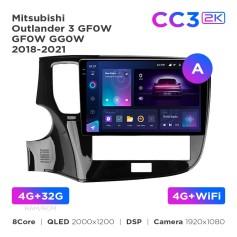Radio samochodowe Teyes CC3 2k 4+32 Gb Mitsubishi Outlander 3 GF0W GG0W 2018-2021 10"