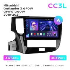 Radio samochodowe do Mitsubishi Outlander 3 GF0W GG0W 2018-2021 Teyes CC3L 4+32 Gb 10"