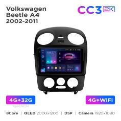 Radio samochodowe Teyes CC3 2k 4+32 Gb Volkswagen Beetle A4 2002-2011 9"