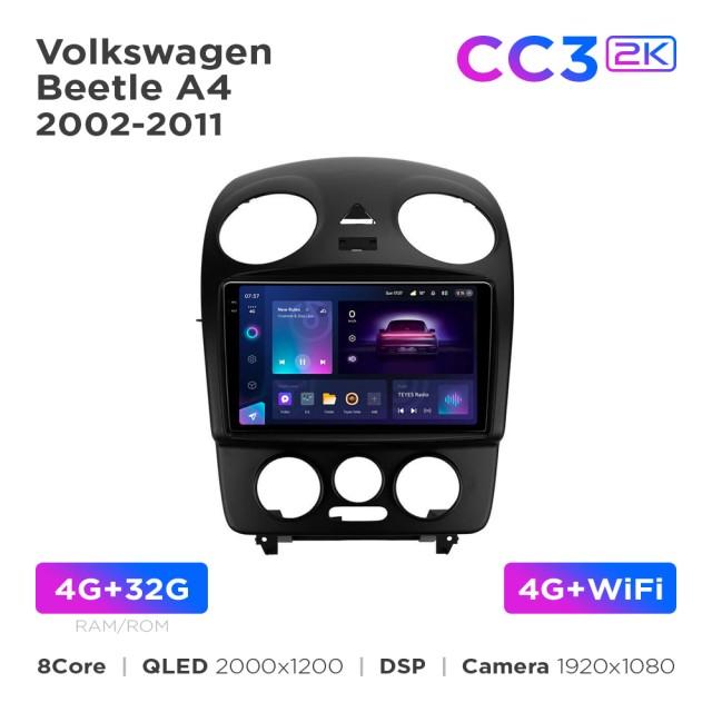 Radio samochodowe Teyes CC3 2k 4+32 Gb Volkswagen Beetle A4 2002-2011 9"