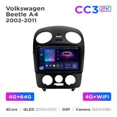 Radio samochodowe Teyes CC3 2k 4+64 Gb Volkswagen Beetle A4 2002-2011 9"
