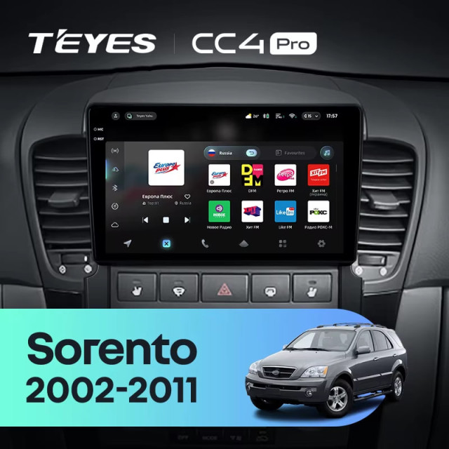 Radio samochodowe Teyes CC4 Pro 2k 8+128 Gb Kia Sorento BL 2002-2011 9"