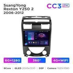 Radio samochodowe Teyes CC3 2k 6+128 Gb 360° SsangYong Rexton Y250 2 2006-2012 10"