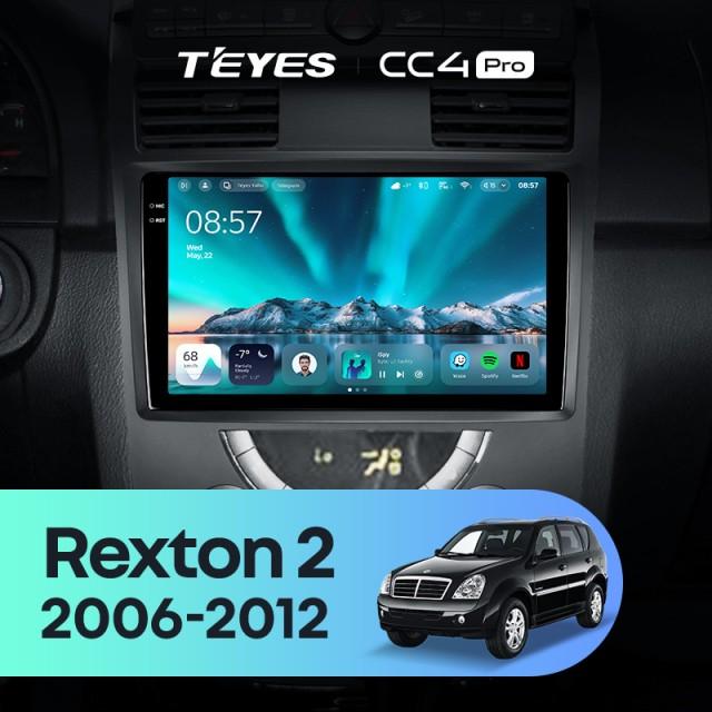 Radio samochodowe Teyes CC4 Pro 2k 12+256 Gb SsangYong Rexton Y250 2 2006-2012 10"