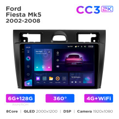 Radio samochodowe Teyes CC3 2k 6+128 Gb 360° Ford Fiesta Mk5 2002-2008 9