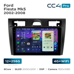 Radio samochodowe Teyes CC4 Pro 2k 12+256 Gb Ford Fiesta Mk5 2002-2008 9"