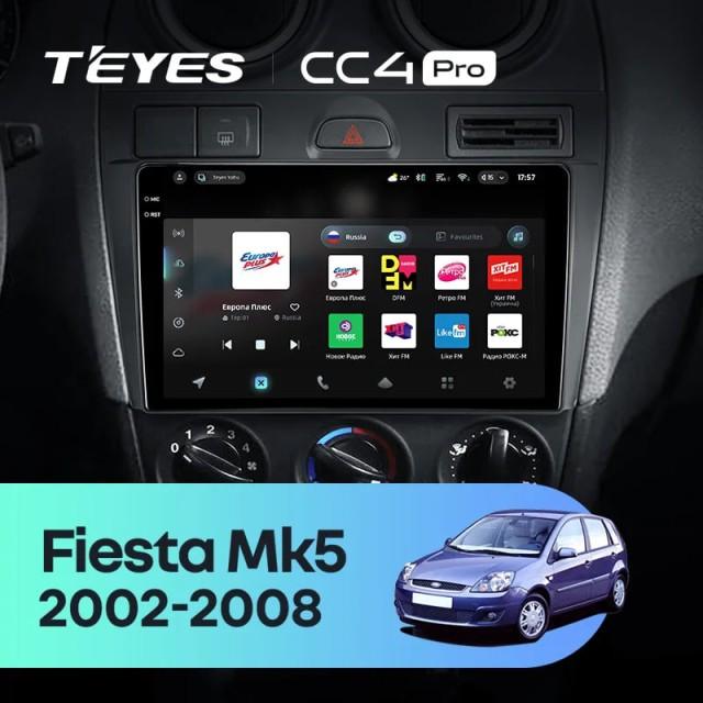 Radio samochodowe Teyes CC4 Pro 2k 8+128 Gb Ford Fiesta Mk5 2002-2008 9"
