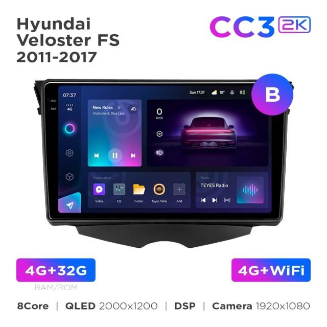 Radio samochodowe Teyes CC3 2k 4+32 Gb Hyundai Veloster FS 2011-2017 (B) 9"