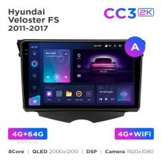 Radio samochodowe Teyes CC3 2k 4+64 Gb Hyundai Veloster FS 2011-2017 (A) 9"