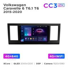 Radio samochodowe Teyes CC3 2k 4+64 Gb Volkswagen Caravelle 6 T6.1 T6 2015-2020 9"