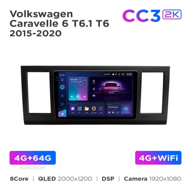 Radio samochodowe Teyes CC3 2k 4+64 Gb Volkswagen Caravelle 6 T6.1 T6 2015-2020 9"