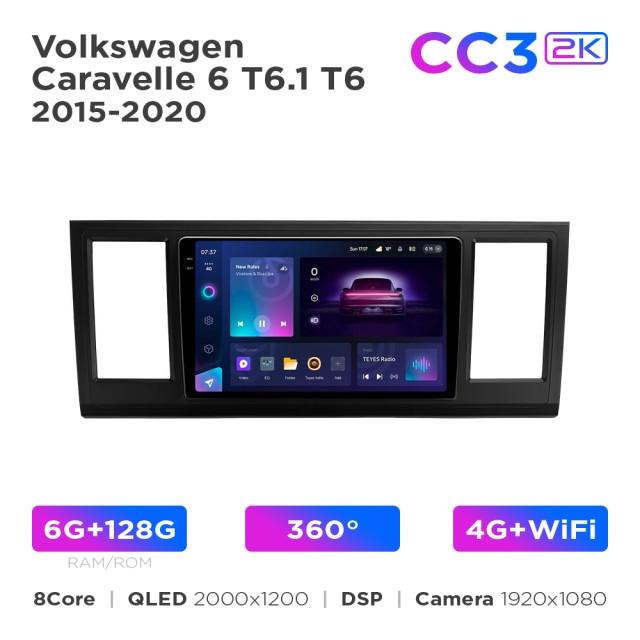 Radio samochodowe Teyes CC3 2k 6+128 Gb 360° Volkswagen Caravelle 6 T6.1 T6 2015-2020 9"