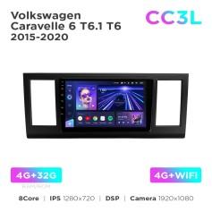 Radio samochodowe do Volkswagen Caravelle 6 T6.1 T6 2015-2020 Teyes CC3L 4+32 Gb 9"