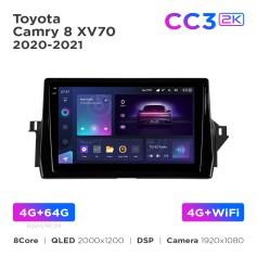 Radio samochodowe Teyes CC3 2k 4+64 Gb Toyota Camry 8 XV70 (1 Din) 2020-2023 10"