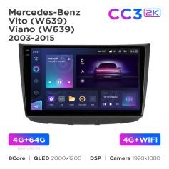 Radio samochodowe Teyes CC3 2k 4+64 Gb Mercedes-Benz Vito 2 / Viano 2 (W639) 2003-2015 10"
