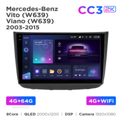 Radio samochodowe Teyes CC3 2k 4+64 Gb Mercedes-Benz Vito 2 / Viano 2 (W639) 2003-2015 10"