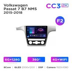 Radio samochodowe Teyes CC3 2k 6+128 Gb 360° Volkswagen Passat 7 B7 NMS 2015-2018 (F2) 10"