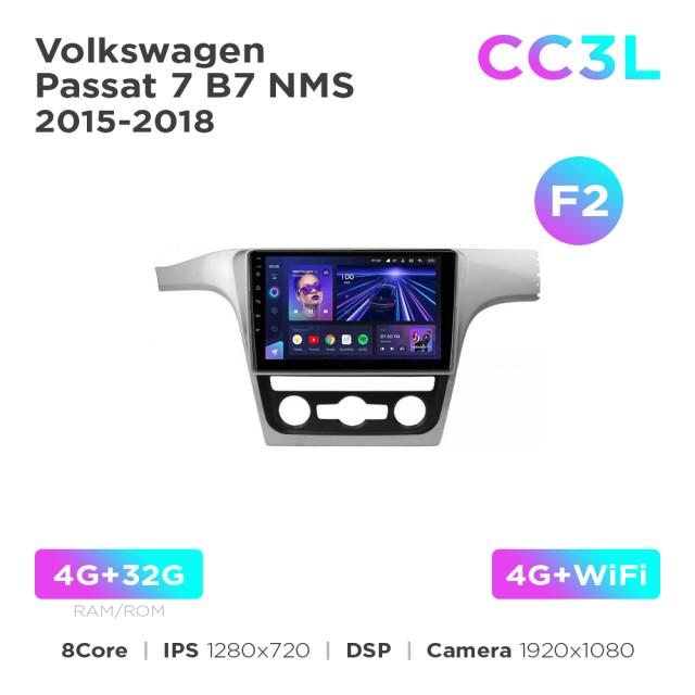 Radio samochodowe do Volkswagen Passat 7 B7 NMS 2015-2018 (F2) Teyes CC3L 4+32 Gb 10"
