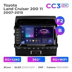 Radio samochodowe Teyes CC3 2k 6+128 Gb 360° Toyota Land Cruiser 200 11 2007-2015 (F2) (B) 9"