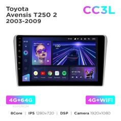 Radio samochodowe Teyes CC3L 4+64 Gb Toyota Avensis T250 2 2003-2009 9"