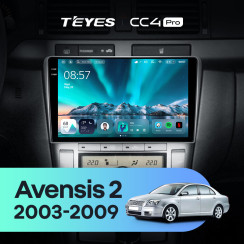 Radio samochodowe Teyes CC4 Pro 2k 8+128 Gb Toyota Avensis T250 2 2003-2009 9"