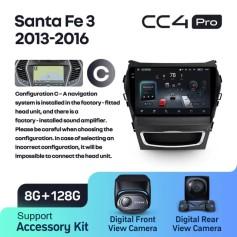 Radio samochodowe Teyes CC4 Pro 2k 8+128 Gb Hyundai Santa Fe 3 2013-2016 (C) 9"