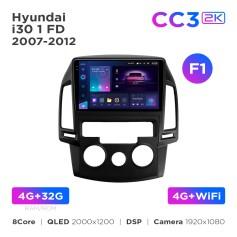 Radio samochodowe Teyes CC3 2k 4+32 Gb Hyundai i30 1 FD 2007-2012 (F1) 9"
