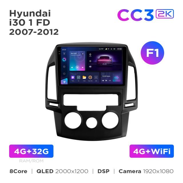 Radio samochodowe Teyes CC3 2k 4+32 Gb Hyundai i30 1 FD 2007-2012 (F1) 9"