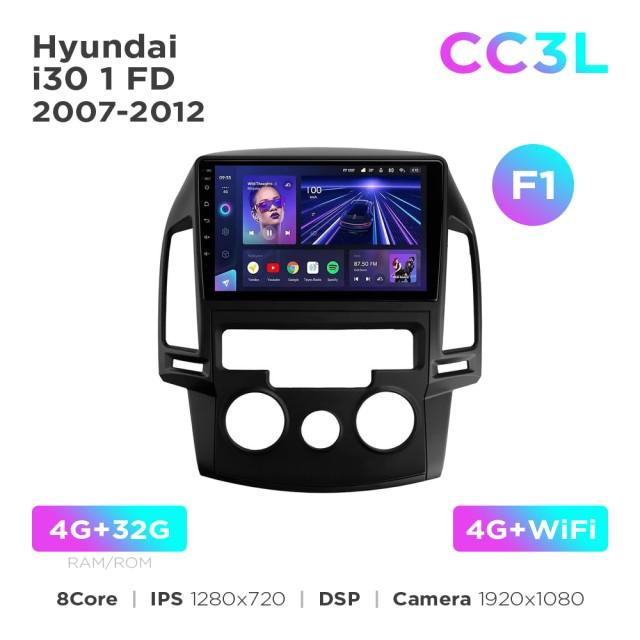 Radio samochodowe do Hyundai i30 1 FD 2007-2012 (F1) Teyes CC3L 4+32 Gb 9"