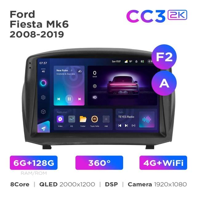 Radio samochodowe Teyes CC3 2k 6+128 Gb 360° Ford Fiesta Mk6 2008-2019 (F2) (A) 9"