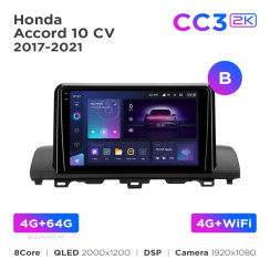 Radio samochodowe Teyes CC3 2k 4+64 Gb Honda Accord 10 CV 2017-2021 (B) 9"