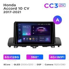 Radio samochodowe Teyes CC3 2k 6+128 Gb 360° Honda Accord 10 CV 2017-2021 (A) 9"