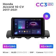 Radio samochodowe Teyes CC3 2k 6+128 Gb Honda Accord 10 CV 2017-2021 (B) 9"