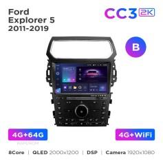 Radio samochodowe Teyes CC3 2k 4+64 Gb Ford Explorer 5 2011-2019 (B) 10"