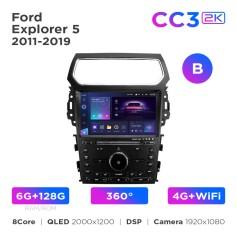 Radio samochodowe Teyes CC3 2k 6+128 Gb 360° Ford Explorer 5 2011-2019 (B) 10"