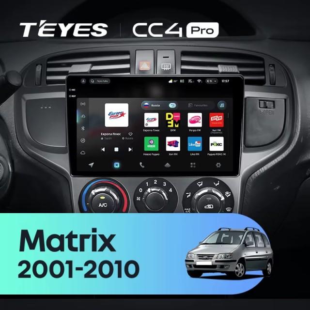Radio samochodowe Teyes CC4 Pro 2k 8+128 Gb Hyundai Matrix 2001-2010 9"