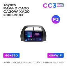 Radio samochodowe Teyes CC3 2k 4+32 Gb Toyota RAV4 2 CA20 CA20W XA20 2000-2003 (F3) 9"