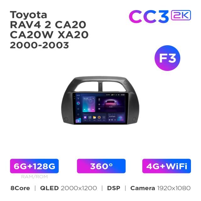 Radio samochodowe Teyes CC3 2k 6+128 Gb 360° Toyota RAV4 2 CA20 CA20W XA20 2000-2003 (F3) 9"