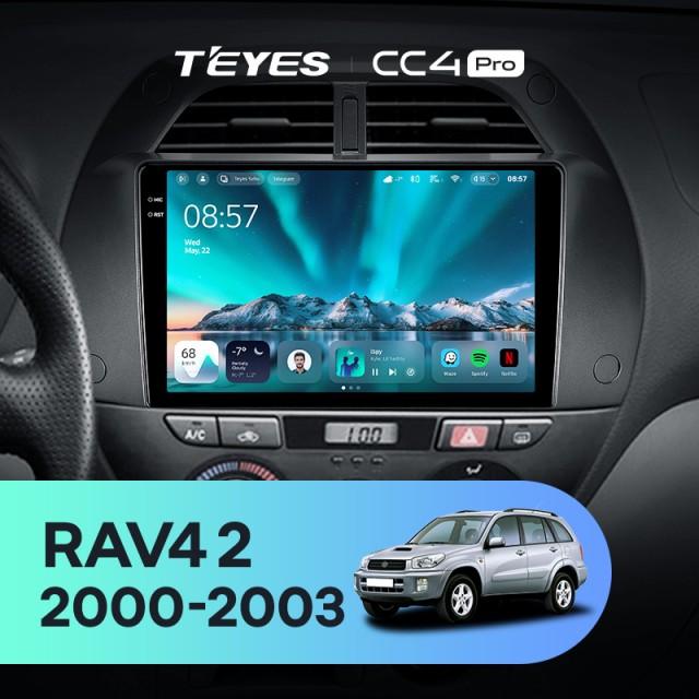 Radio samochodowe Teyes CC4 Pro 2k 12+256 Gb Toyota RAV4 2 CA20 CA20W XA20 2000-2003 (F3) 9"