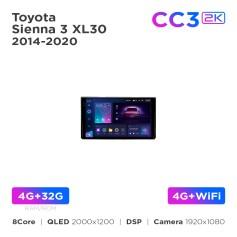 Radio samochodowe Teyes CC3 2k 4+32 Gb Toyota Sienna 3 XL30 2014-2020 9"