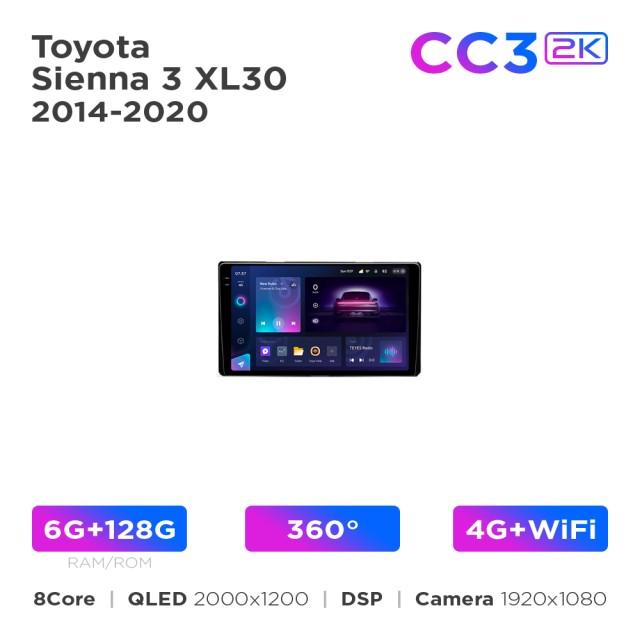 Radio samochodowe Teyes CC3 2k 6+128 Gb 360° Toyota Sienna 3 XL30 2014-2020 9