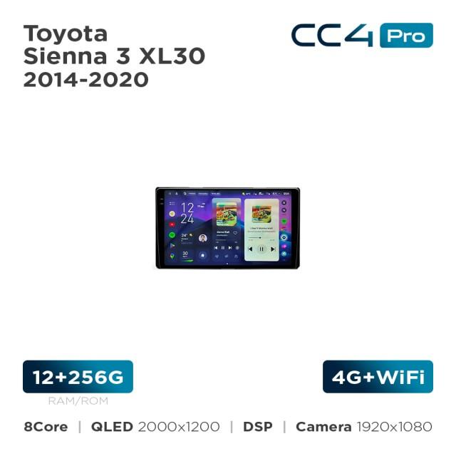 Radio samochodowe Teyes CC4 Pro 2k 12+256 Gb Toyota Sienna 3 XL30 2014-2020 9"