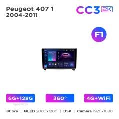 Radio samochodowe Teyes CC3 2k 6+128 Gb 360° Peugeot 407 1 2004-2011 (F1) 9