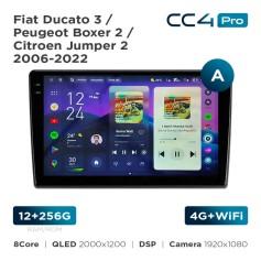 Radio samochodowe Teyes CC4 Pro 2k 12+256 Gb Fiat Ducato 3 / Peugeot Boxer 2 / Citroen Jumper 2 2006-2022 (A) 9"