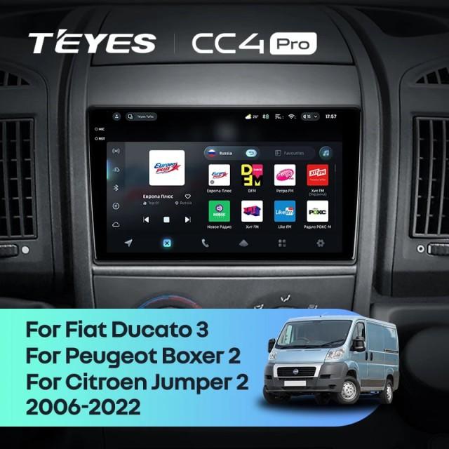 Radio samochodowe Teyes CC4 Pro 2k 8+128 Gb Fiat Ducato 3 / Peugeot Boxer 2 / Citroen Jumper 2 2006-2022 (B) 9"